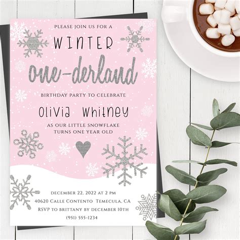 Printable Winter Onederland Invitations